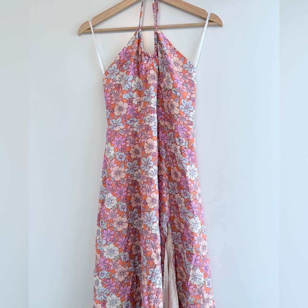 Aritzia Floral Halter Dress